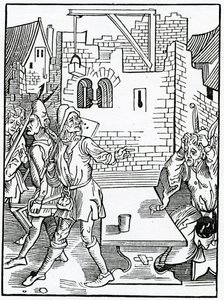 Av folisshe begynnynge av store bildynges uten tilstrekkelig prouision, illustrasjon fra Alexander Barclays engelske oversettelse av 